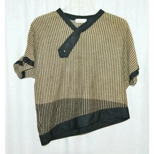 1980s Gianni Versace Black Tan Asymmetrical